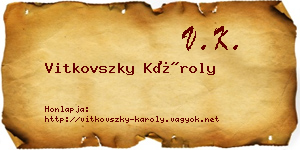 Vitkovszky Károly névjegykártya