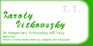 karoly vitkovszky business card
